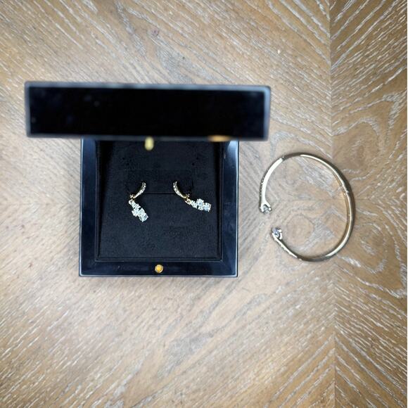 Givenchy Crystal Bracelet & Earrings Set Silver Tone | NWT - Picture 3 of 4